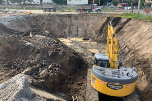 Tractor working on a Civil Construction project