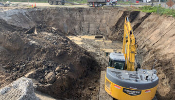 Tractor working on a Civil Construction project
